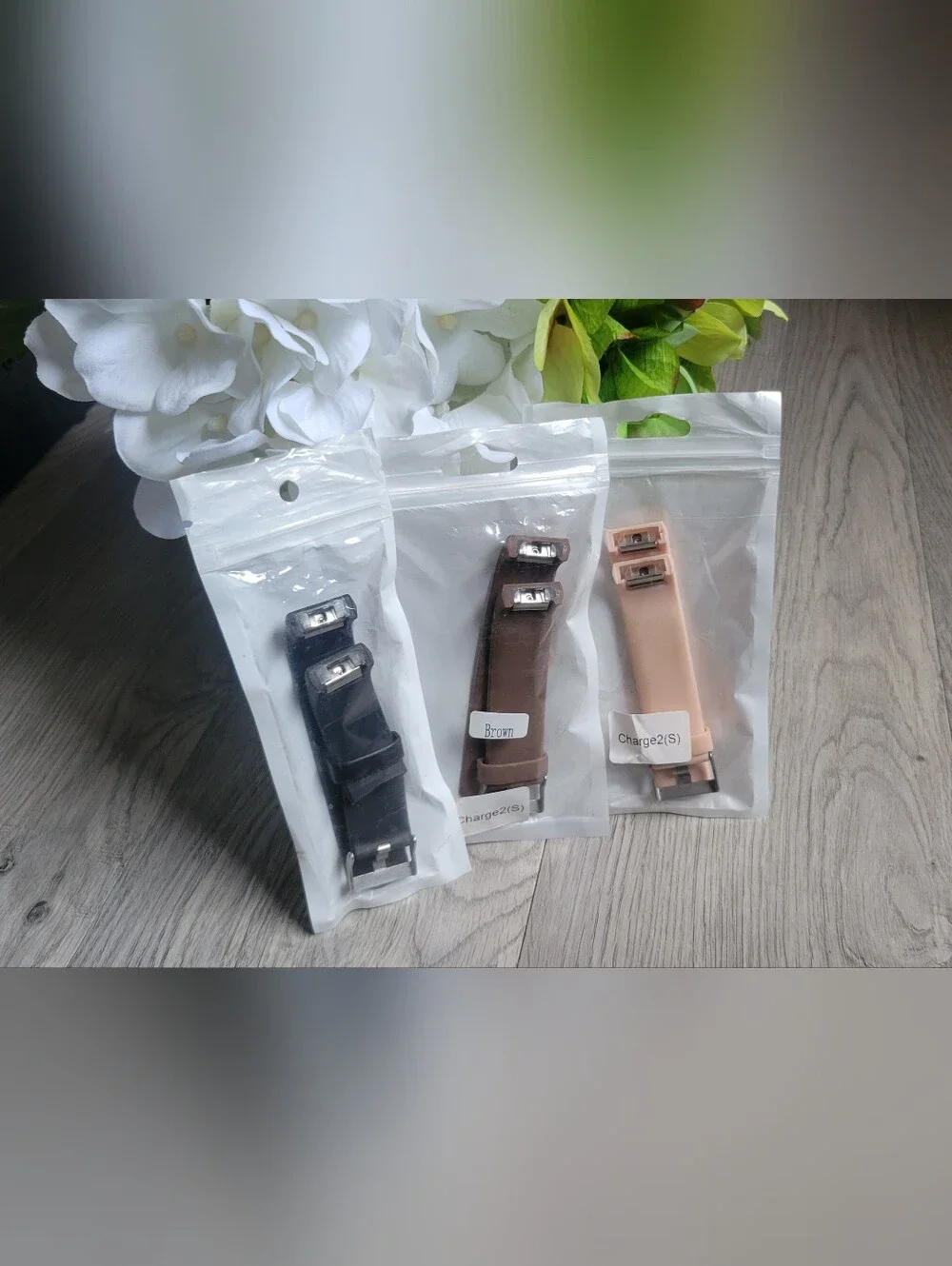 Fitbit Charge 2 Replacement Wristbands  (Black, Brown, Blush) No Device, Small